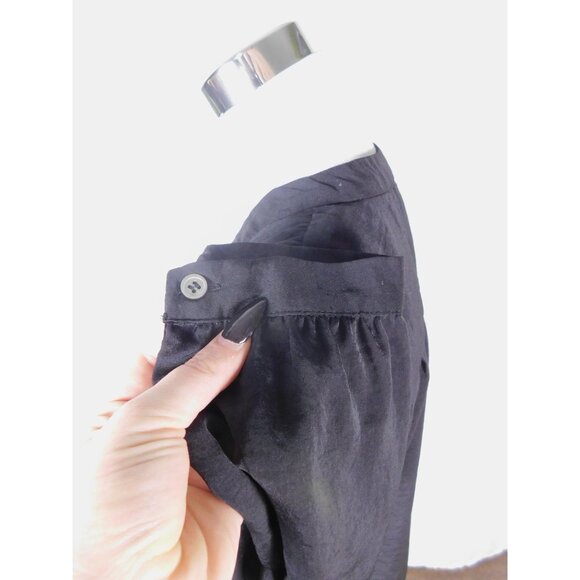 Vince Camuto Black V-Neck Long Sleeve Blouse S Corporate Goth - Picture 6 of 9